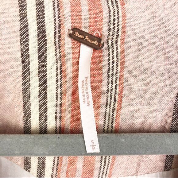 FREE PEOPLE | Simply Stripe Slouchy Boyfriend Style Blazer Linen Oversized Small - Picture 8 of 13